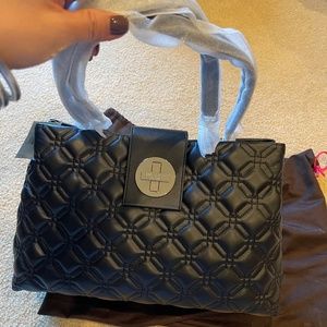 BNWT black Kate Spade Astor Court Elena quilted leather shoulder bag